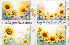 Sunflowers field designs | Floral cutting board sublimation Product Image 1