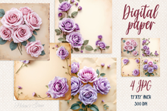 Vintage floral digital papers BUNDLE |Flowers scrap booking Product Image 7