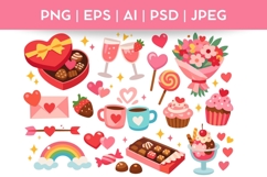 Valentine's Day Bundle Doodle | Vector &amp; PNG Sweets Product Image 1