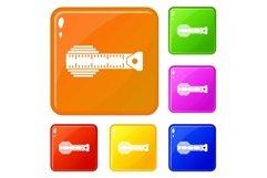 Measuring centimeter icons set vector color Product Image 1