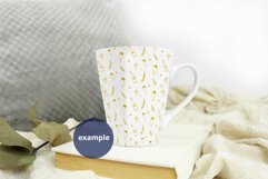 Neutral background Latte mug mockup PSD, full wrap mockup Product Image 3