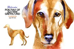 Watercolor Azawak Greyhound. Product Image 1