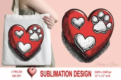Dog mom heart Valentines day Sublimation clipart sketch png Product Image 2