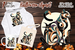 Cute Halloween black cat clipart |Abstract shirt designs png Product Image 2
