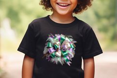 Mardi gras coquette bow design | Cute girly t-shirt clipart Product Image 3