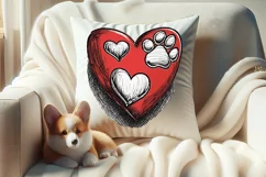 Dog mom heart Valentines day Sublimation clipart sketch png Product Image 4