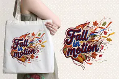 Fall Chenille Embroidered Patch Puffy sublimation design PNG Product Image 1