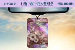 Iridescent floral Air Freshener Car sublimating png Product Image 1