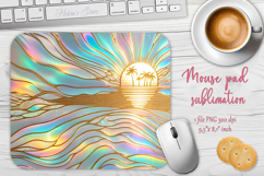Summer beach mouse pad sublimation design| Iridescent &amp; gold Product Image 1