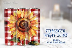Tumbler Sublimation | 20oz Skinny Tumbler Wrap | Sunflower Product Image 1