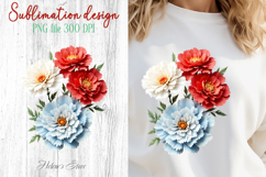 Carnations flowers sublimation design png | Floral clipart Product Image 1