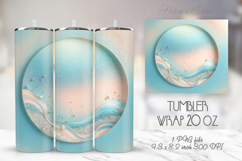 Light aqua pastel tumbler 20oz wrap sublimation design png Product Image 1