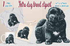 Cute vintage dog clipart | Retro dog breed design png Product Image 1
