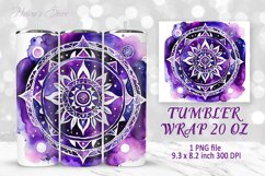 Purple Watercolor abstract tumbler|Mandala tumbler wrap 20oz Product Image 1