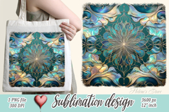 Aquamarine ocean gold and pearl sublimation design png Product Image 1