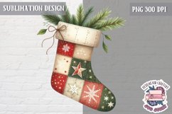 Christmas Patchwork Sublimation Design PNG Glitter Shine Product Image 1