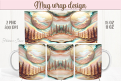 Happy Halloween day mug wrap design png |3d Gold fall forest Product Image 1