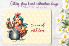 Cute chicken and funny quote cutting board sublimation png Product Image 1