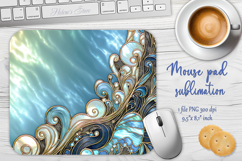 Iridescent blue ocean sublimation design mouse pad Product Image 1