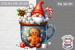 Gingerbread mans cute Christmas Sublimation PNG Coffee Cocoa Product Image 1