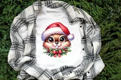 Christmas hamster clipart sublimation PNG| Funny animal face Product Image 2
