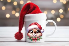 Christmas hamster clipart sublimation PNG| Funny animal face Product Image 3