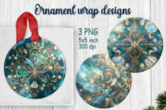 Fantasy ocean round ornament sublimation designs PNG Product Image 1