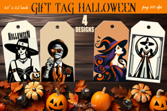 Halloween gift tags printable designs | Stylish chic witch Product Image 1