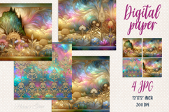 Golden rainbow pearl digital paper | Scrap booking graphics Product Image 1