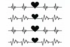 Heartbeat SVG, Cardio Heart SVG files for Silhouette Cameo and Cricut Product Image 2