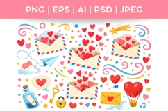 Valentine's Day Bundle|Vector &amp; PNG Envelopes Product Image 1