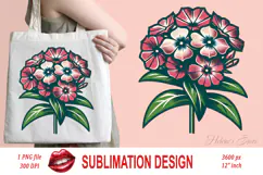 Phlox flower clipart | Vintage Summer flower graphic Product Image 1
