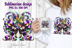 Mardi gras coquette bow design | Cute girly t-shirt clipart Product Image 2