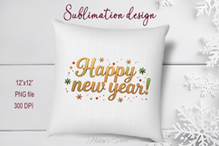 Bright Happy New Year quote sublimation design clipart png Product Image 3