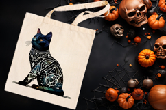 Cute Halloween black cat clipart |Abstract shirt designs png Product Image 3
