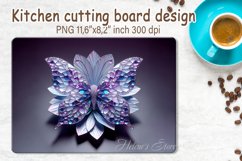 3d Crystal butterfly cutting board sublimation | Glass board Product Image 1