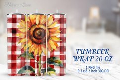Tumbler Sublimation | 20oz Skinny Tumbler Wrap | Sunflower Product Image 1