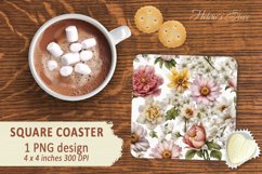 Florals pattern square coasters |Coaster square sublimation Product Image 2
