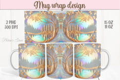 Happy Halloween day mug wrap design png |3d Gold fall forest Product Image 1
