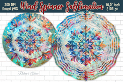 Christmas Snowflake Wind Spinner wrap sublimation design png Product Image 1