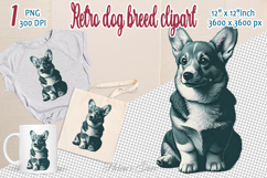 Cute vintage dog clipart | Retro dog breed design png Product Image 1
