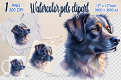 Cute watercolor dog clipart | Colorful dog design png Product Image 1