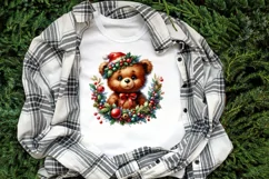 Christmas bear clipart sublimation PNG | Funny animal face Product Image 2