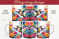 Cute Hummingbird mug wraps sublimation designs |Humming bird Product Image 1