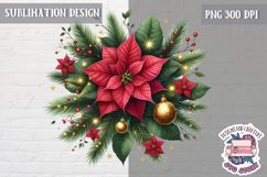 Christmas Poinsettia Flower Sublimation PNG winter Decor Product Image 1