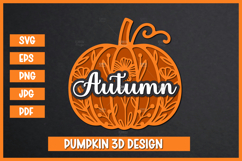 3D Pumpkin Laser cut SVG, Autumn Pumpkin SVG Product Image 1