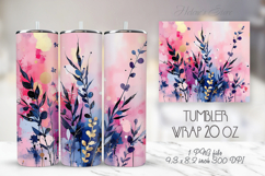 Florals pink tumbler sublimation wrap|Spring abstract design Product Image 1