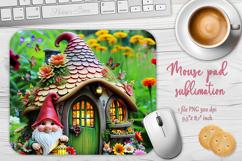 Summer flowers gnomes mouse pad sublimation design png Product Image 1