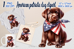 Cute puppy Dog with American flag clipart|USA Patriotic dogs Product Image 1