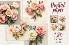 Vintage floral digital papers BUNDLE |Flowers scrap booking Product Image 8